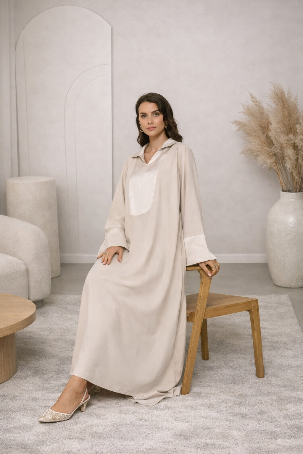 Liyana Flared Sleeve Abaya – Sand